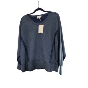 Andree by Unit Women's Blue Waffle Knit Long Sleeve Top Size S